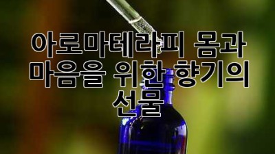 아로마테라피: 몸과 마음을 위한 향기의 선물